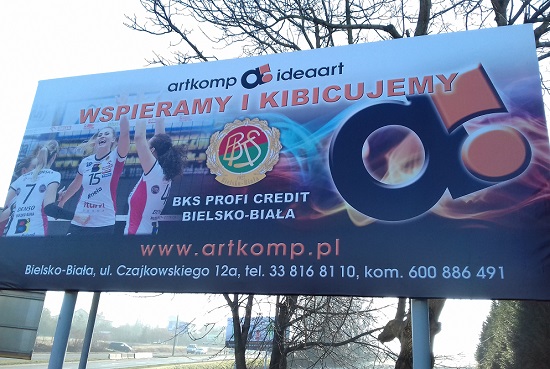 Billboardy Artkomp-Ideaart z bielskimi siatkarkami